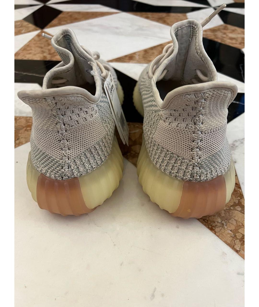 ADIDAS YEEZY Серые текстильные низкие кроссовки / кеды, фото 4