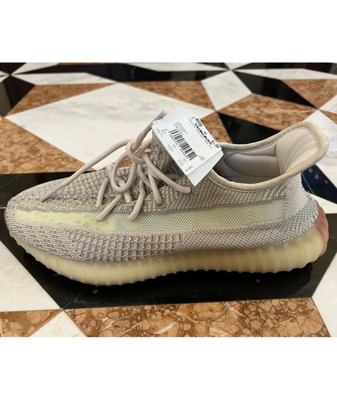 ADIDAS YEEZY Серые текстильные низкие кроссовки / кеды, фото 8