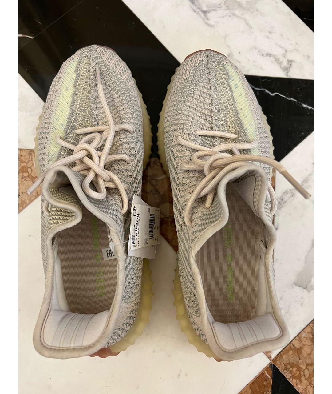 ADIDAS YEEZY Серые текстильные низкие кроссовки / кеды, фото 3