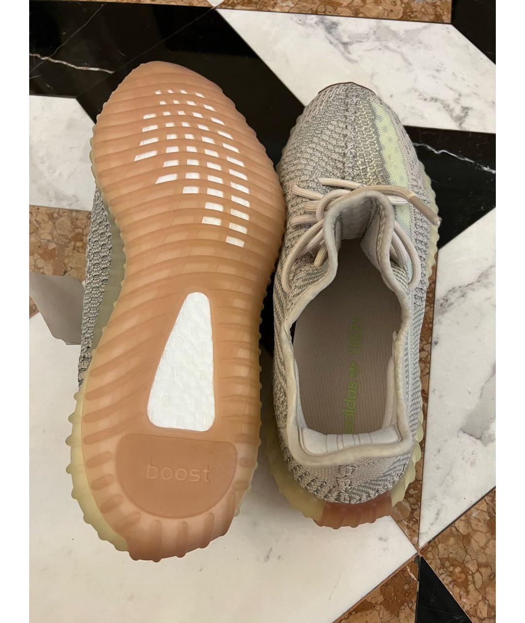 ADIDAS YEEZY Серые текстильные низкие кроссовки / кеды, фото 5
