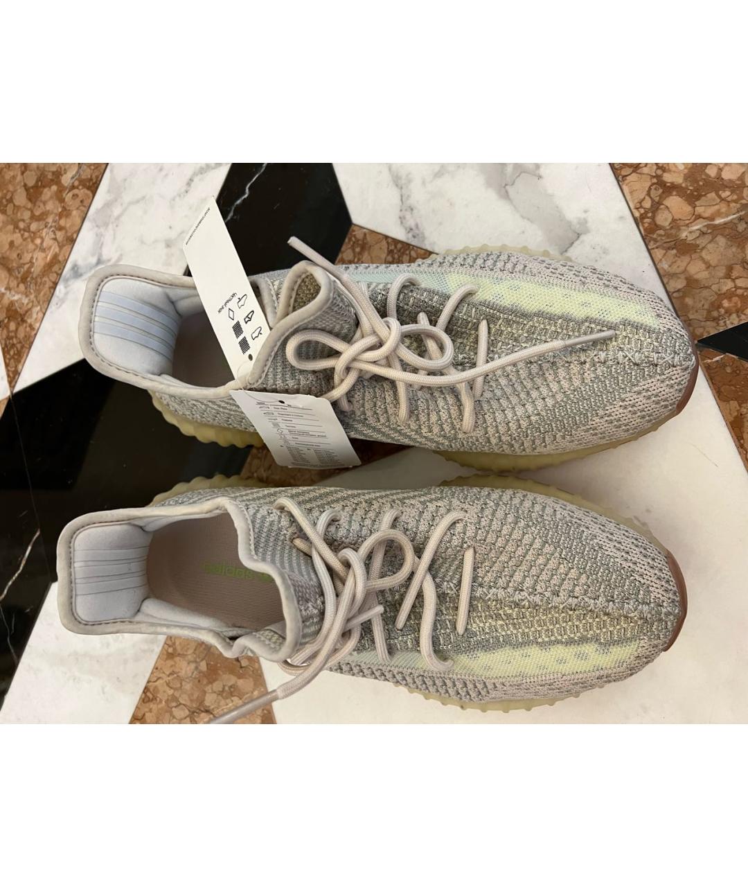 ADIDAS YEEZY Серые текстильные низкие кроссовки / кеды, фото 2