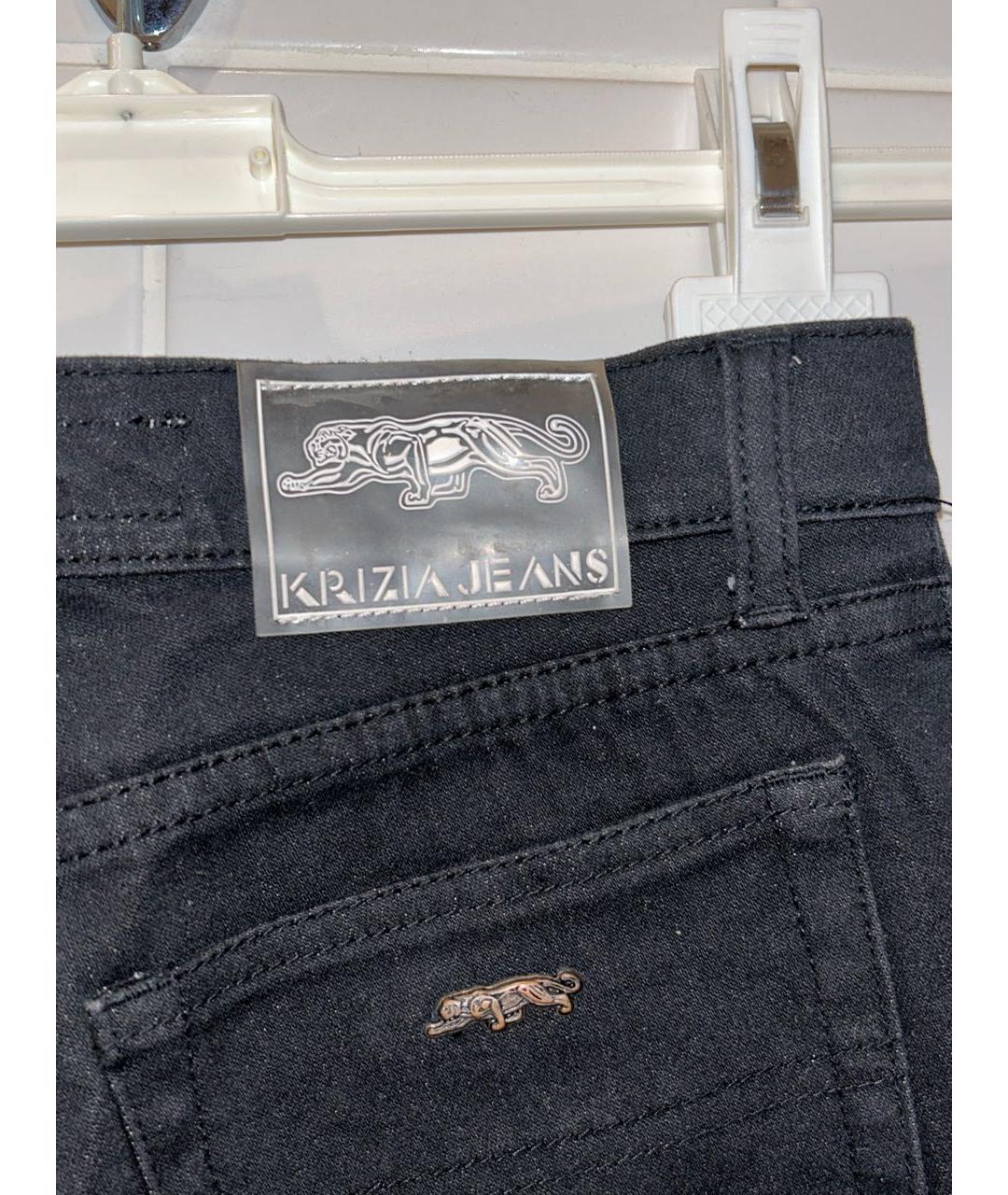 KRIZIA Черные хлопко-эластановые джинсы клеш, фото 4