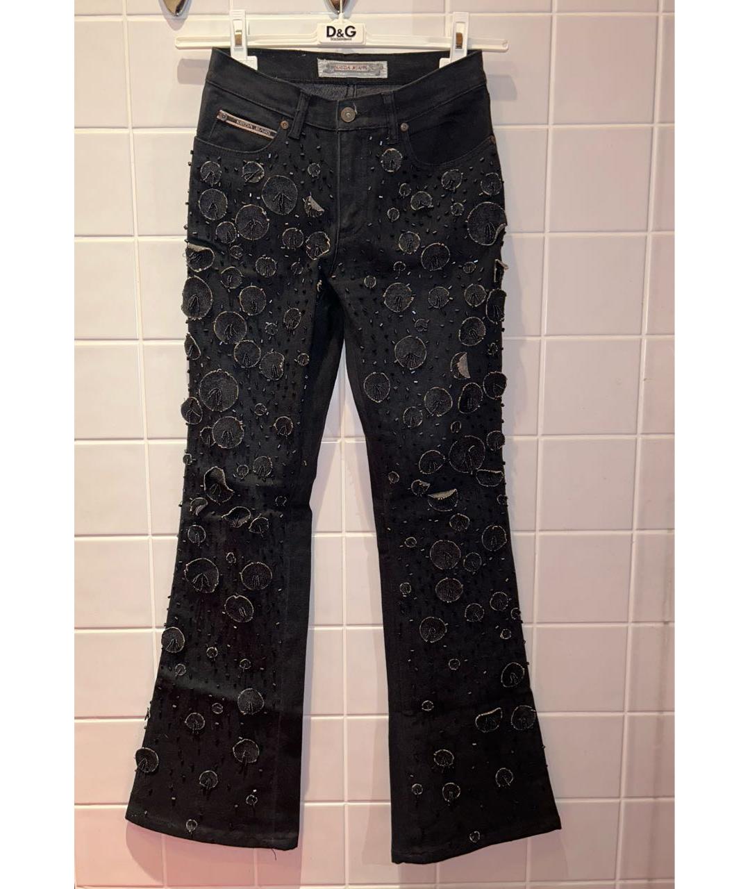 KRIZIA Черные хлопко-эластановые джинсы клеш, фото 8