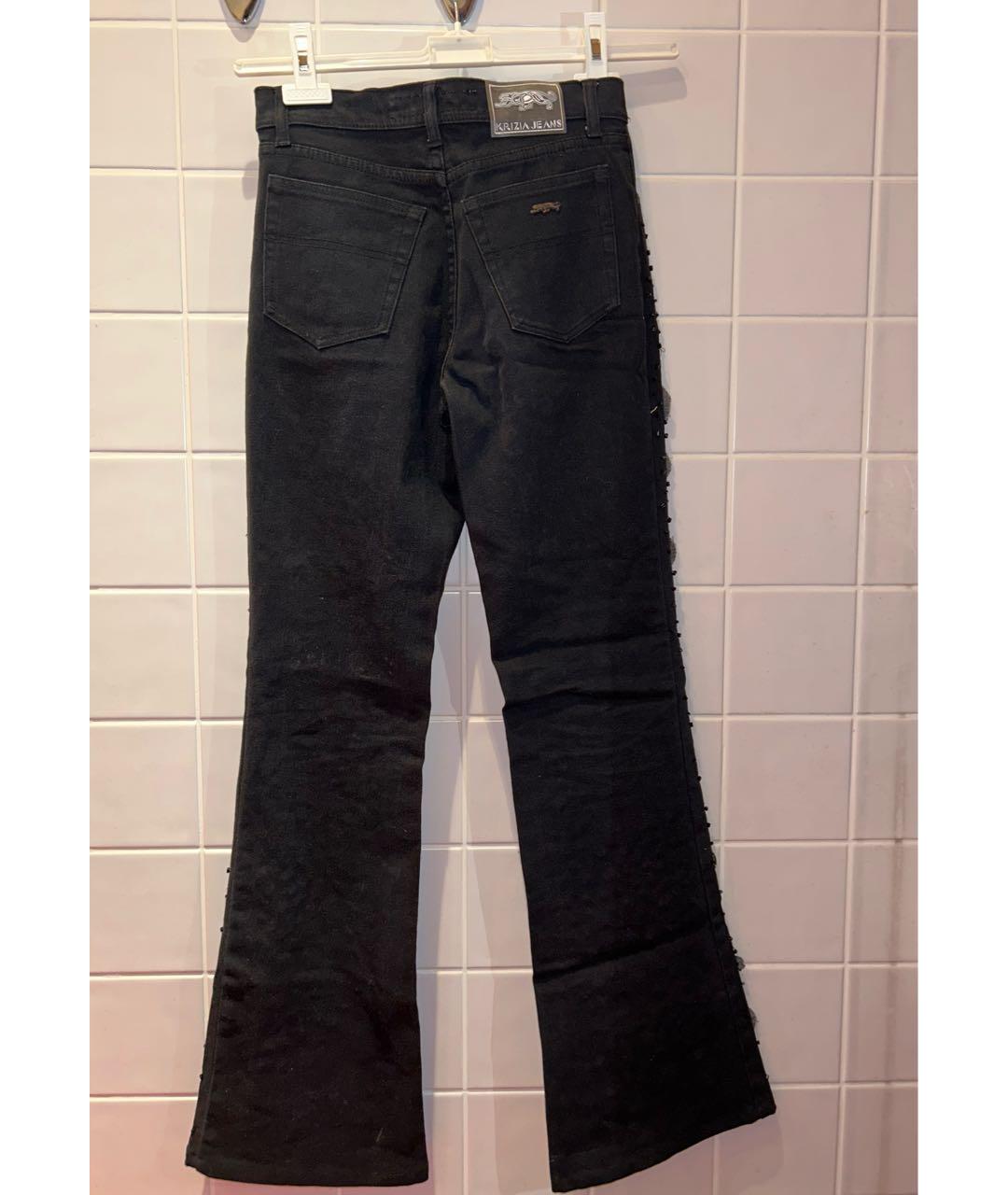 KRIZIA Черные хлопко-эластановые джинсы клеш, фото 2
