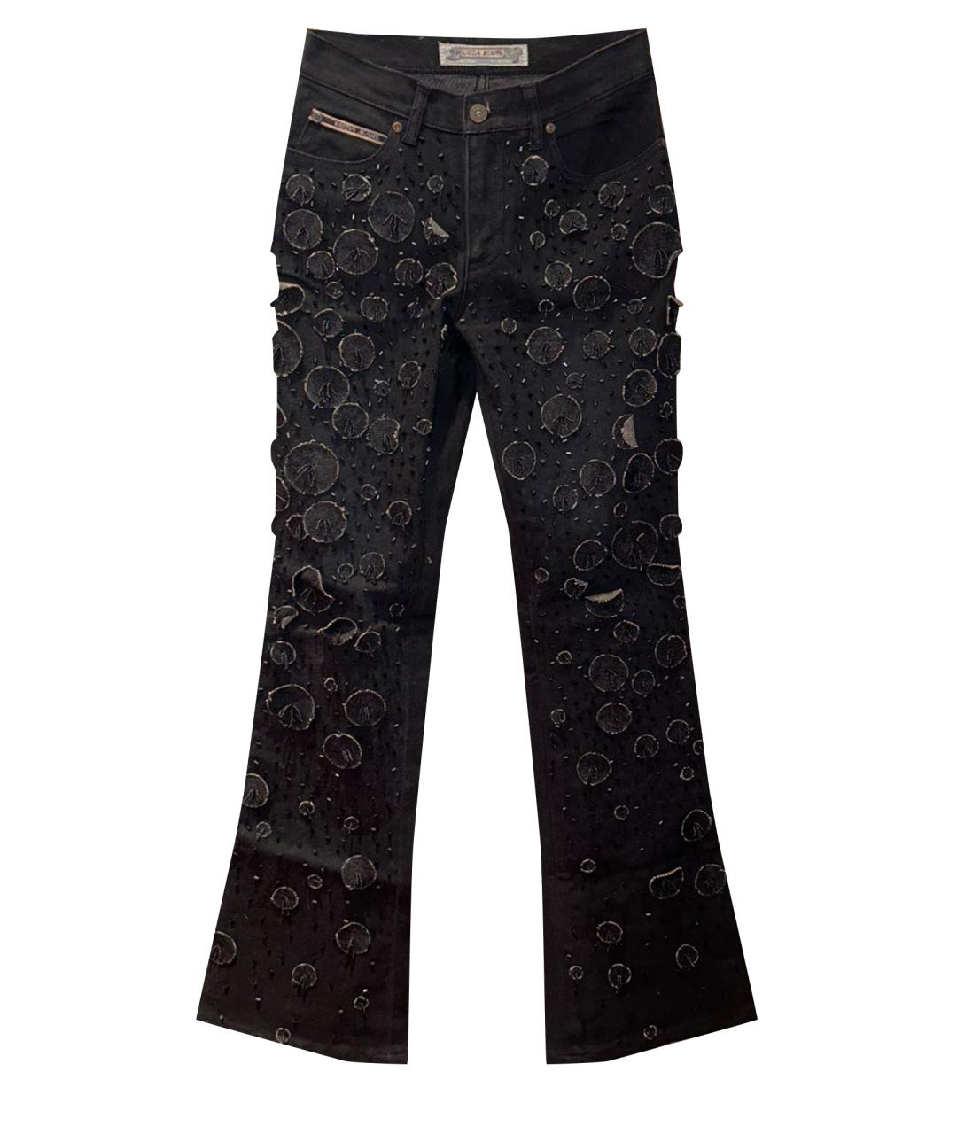 KRIZIA Черные хлопко-эластановые джинсы клеш, фото 1