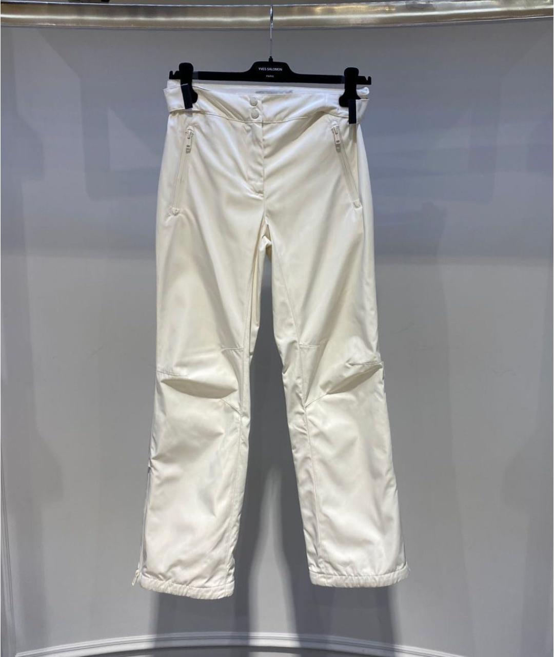 YVES SALOMON Белые прямые брюки, фото 3