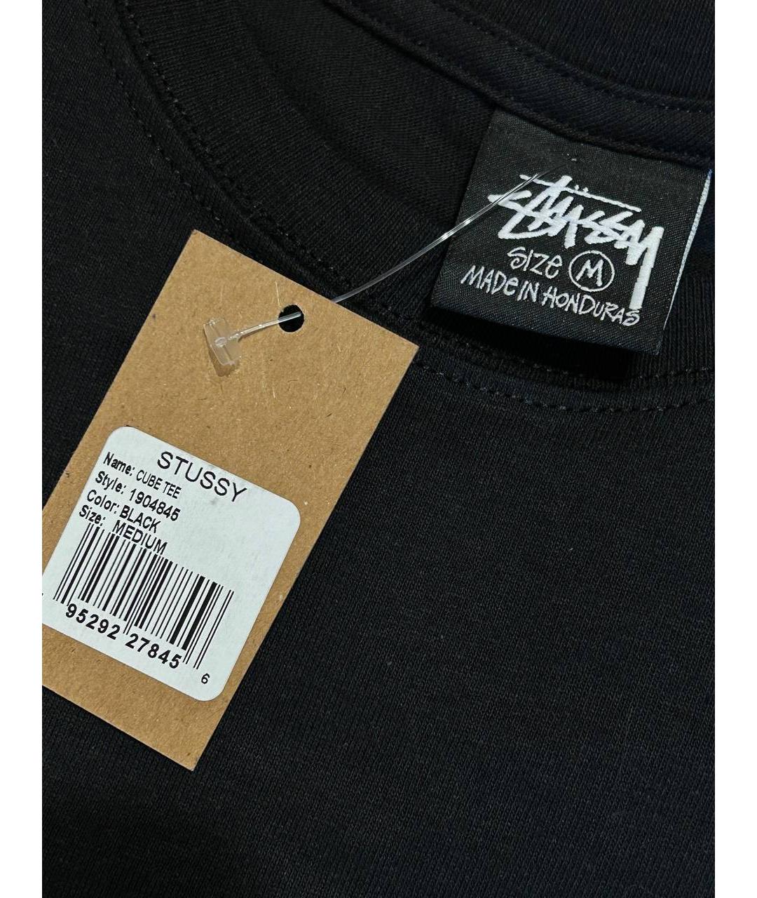 STUSSY Черная хлопковая футболка, фото 4