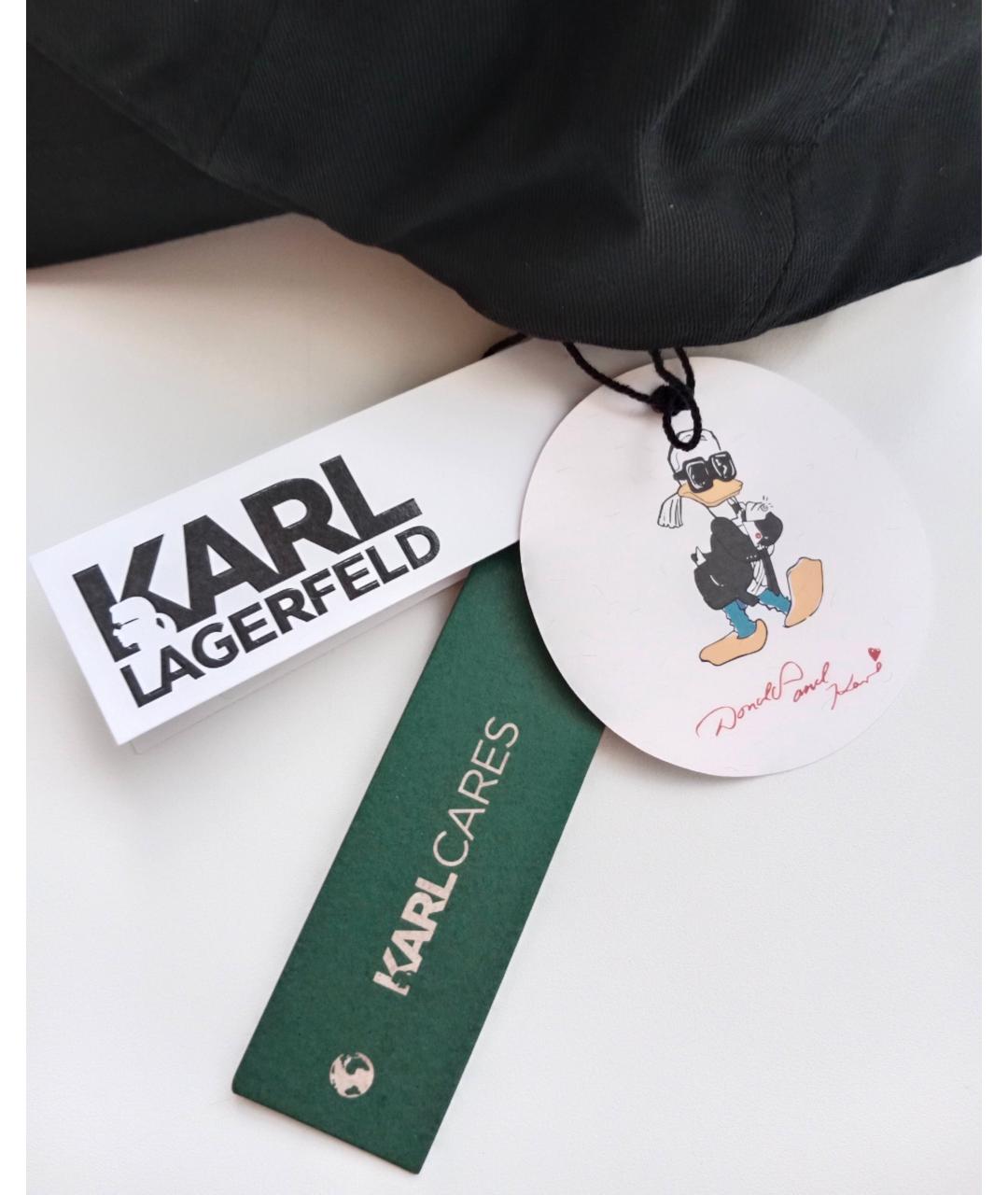 KARL LAGERFELD Черная хлопковая кепка/бейсболка, фото 8