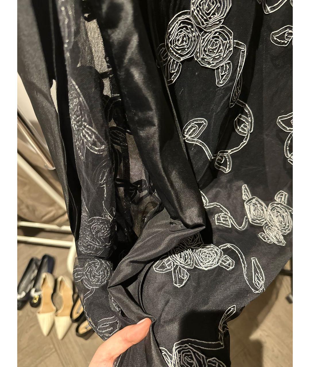 ARMANI COLLEZIONI Черная сетчатая юбка макси, фото 4
