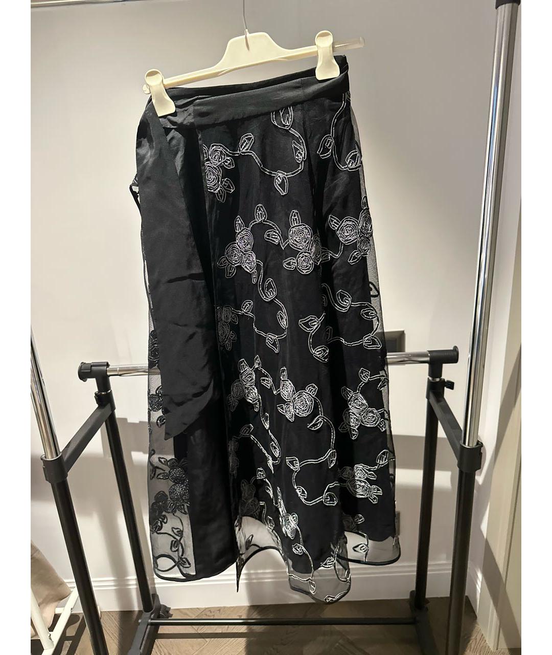 ARMANI COLLEZIONI Черная сетчатая юбка макси, фото 2