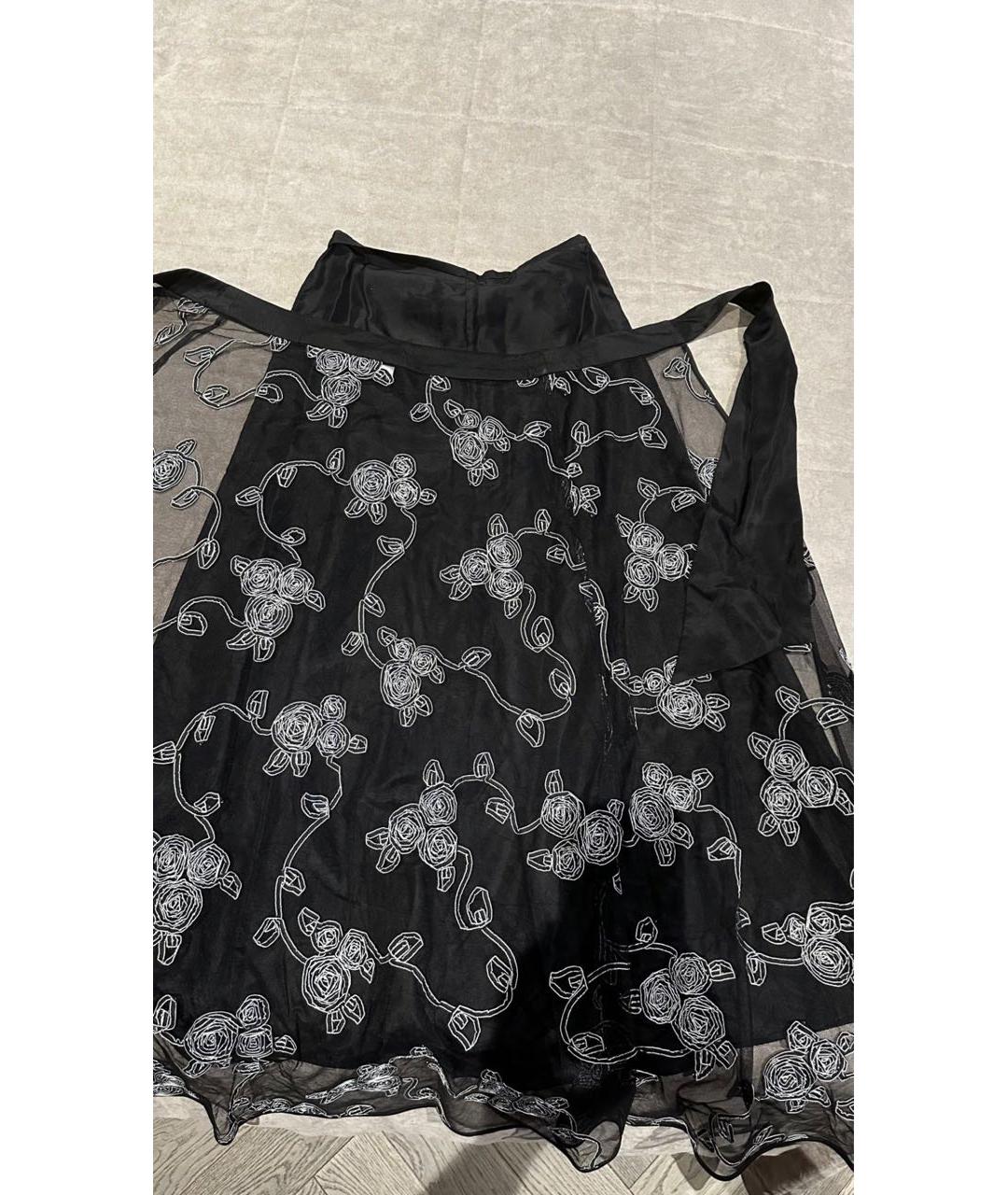 ARMANI COLLEZIONI Черная сетчатая юбка макси, фото 6