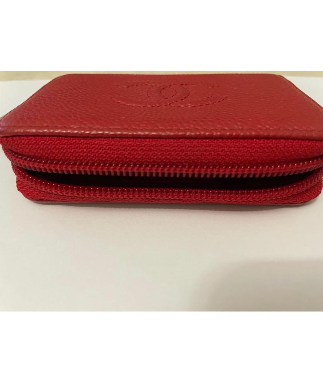 CHANEL Красный кожаный кошелек, фото 7