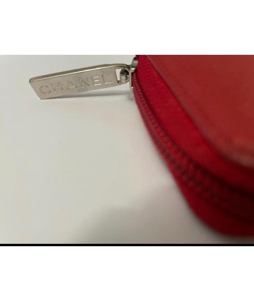 CHANEL PRE-OWNED Красный кожаный кошелек, фото 4