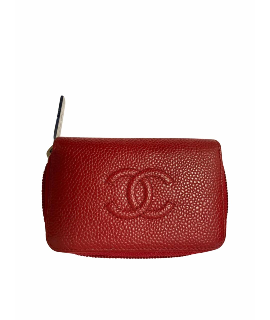 CHANEL PRE-OWNED Красный кожаный кошелек, фото 1