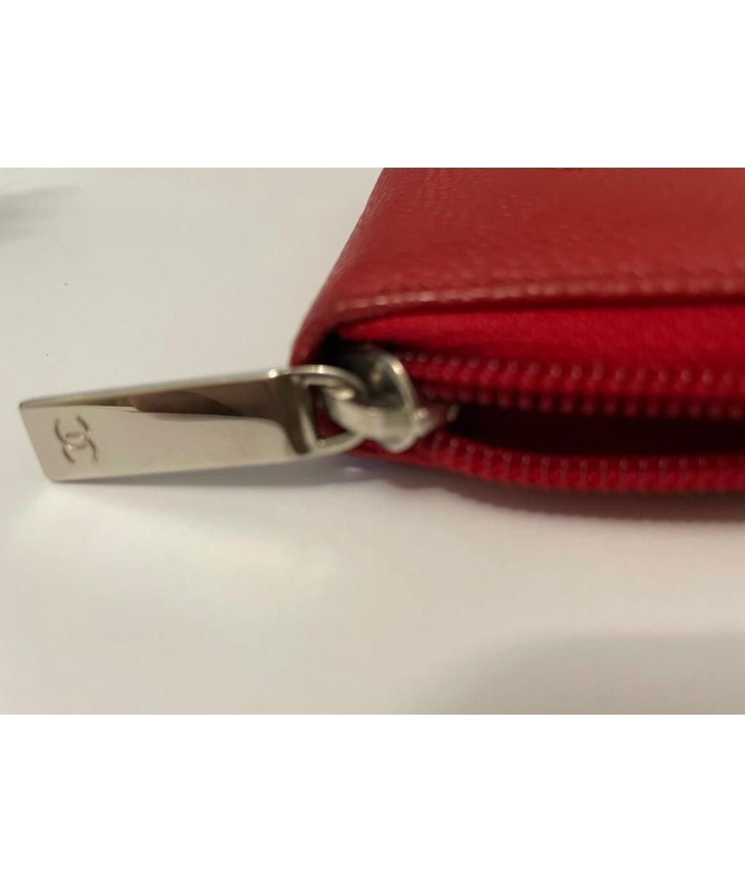 CHANEL PRE-OWNED Красный кожаный кошелек, фото 3