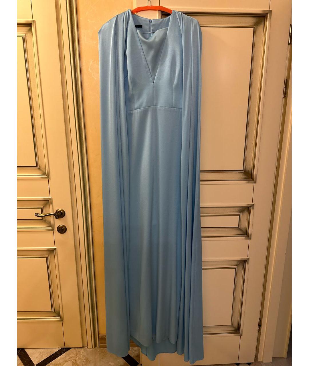ALEX PERRY Голубое шелковое вечернее платье, фото 6