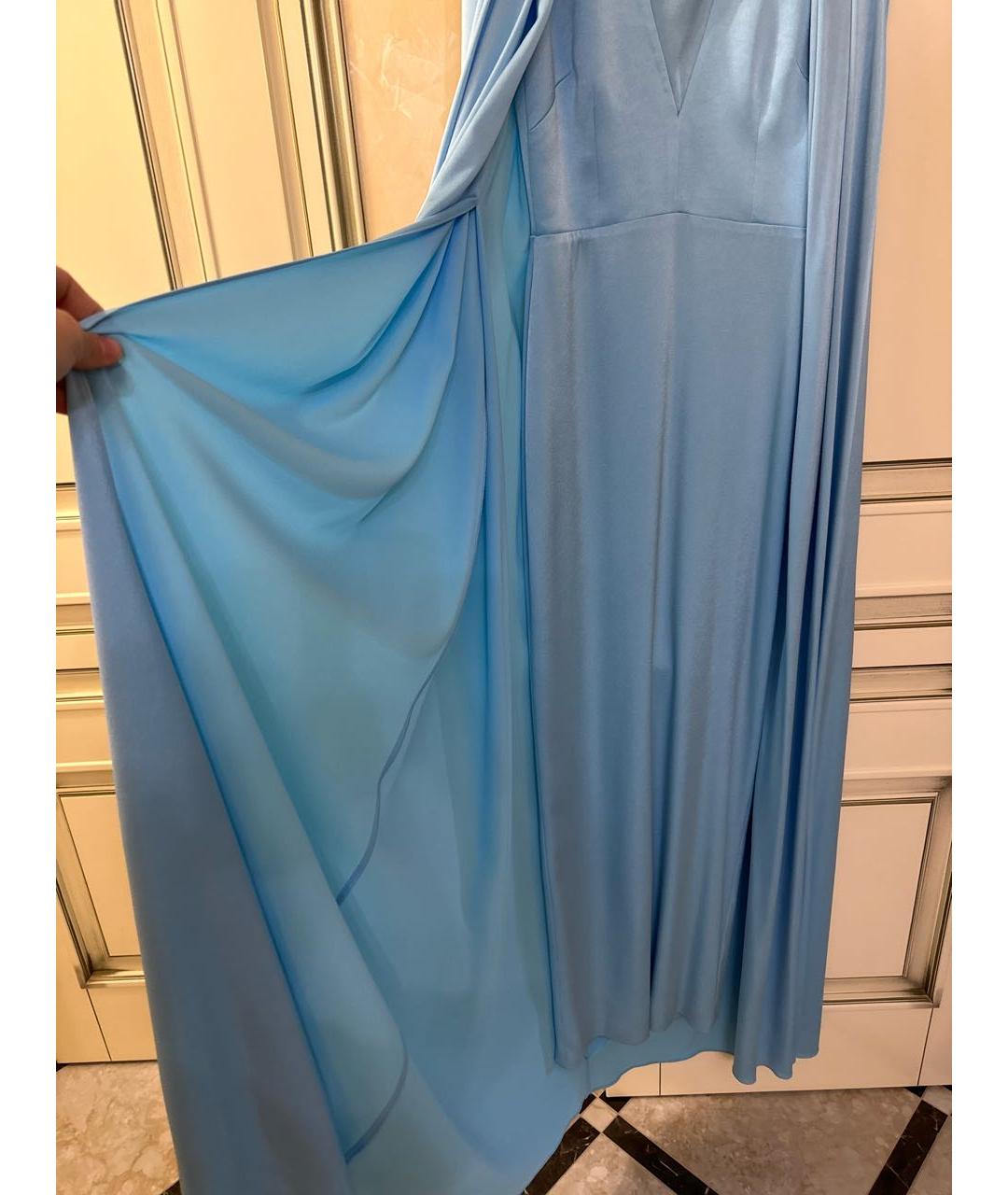 ALEX PERRY Голубое шелковое вечернее платье, фото 4