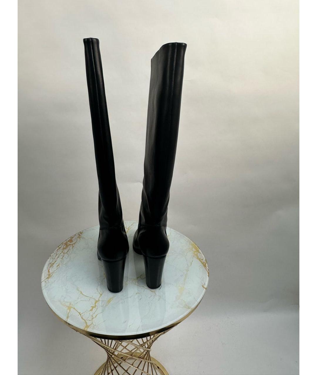 CHANEL Черные кожаные сапоги, фото 4