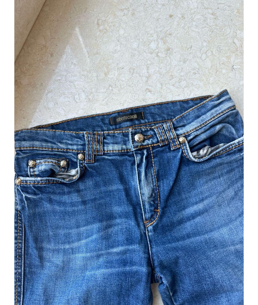 ROBERTO CAVALLI Синие прямые джинсы, фото 2