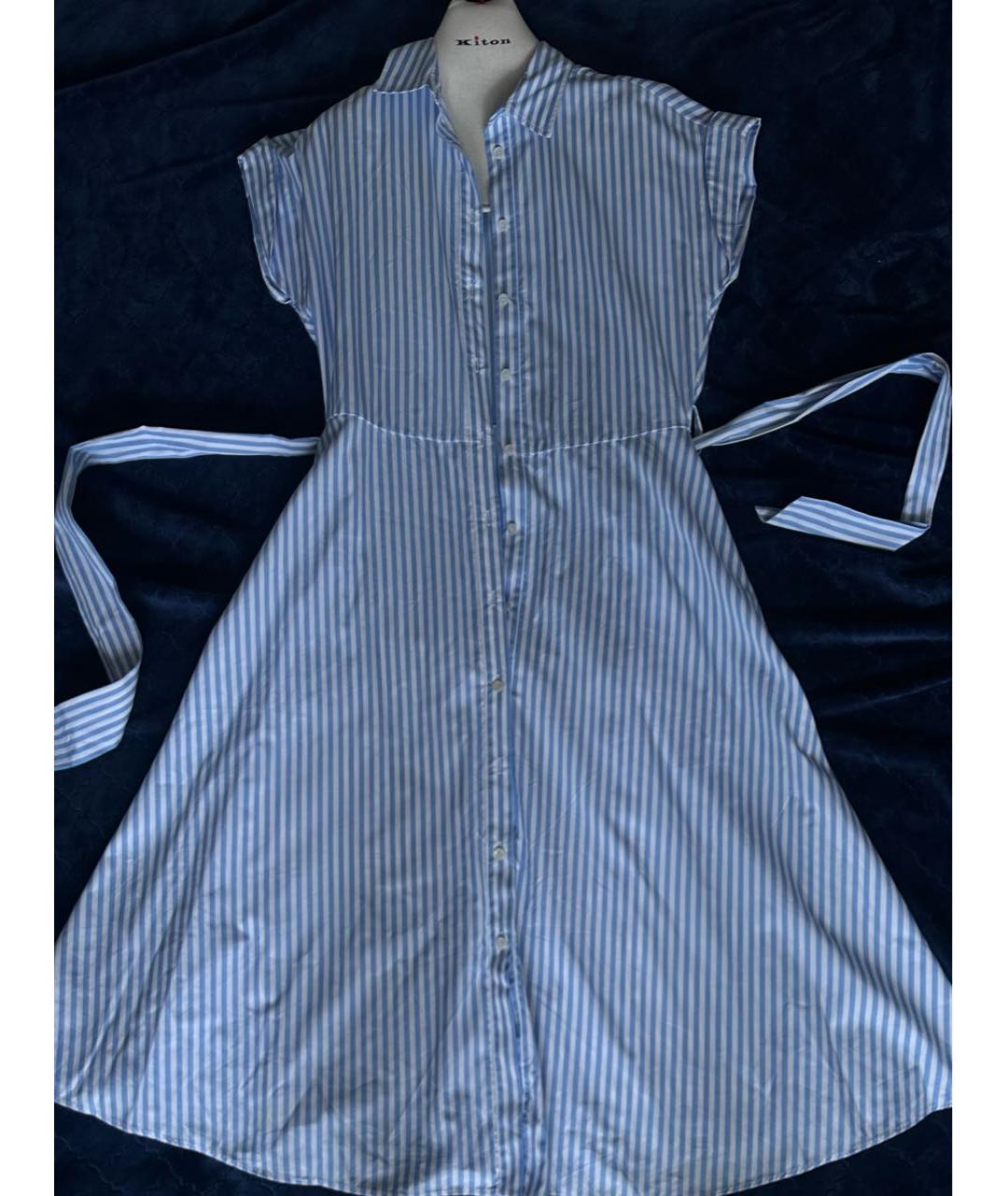 KITON Голубое хлопковое повседневное платье, фото 7