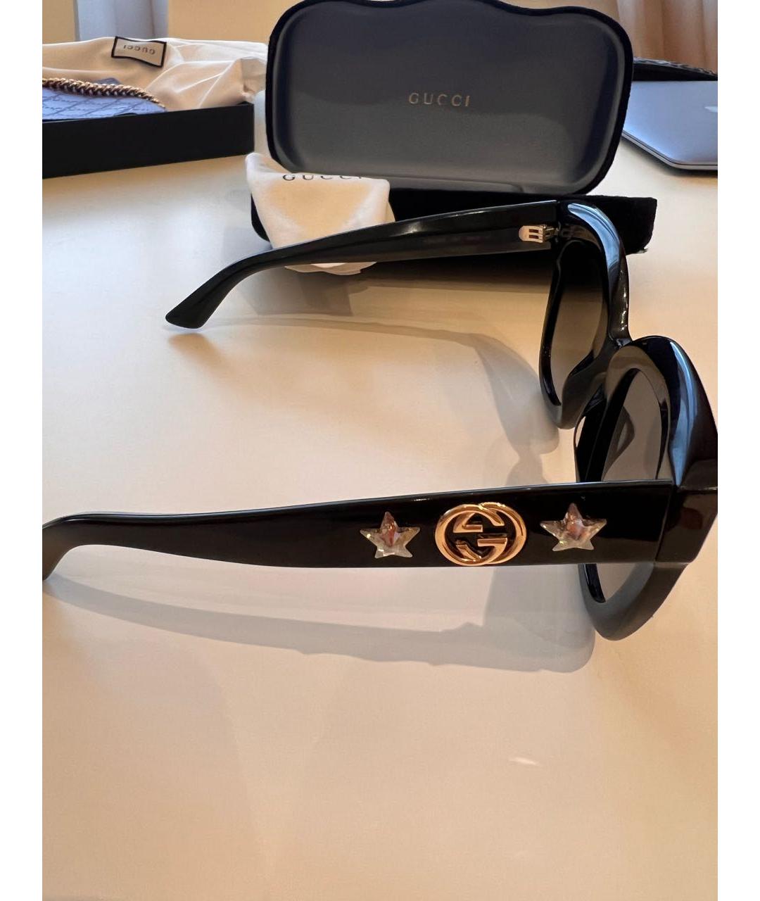 GUCCI Черные пластиковые солнцезащитные очки, фото 4