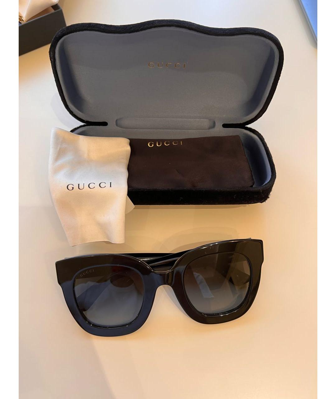 GUCCI Черные пластиковые солнцезащитные очки, фото 6