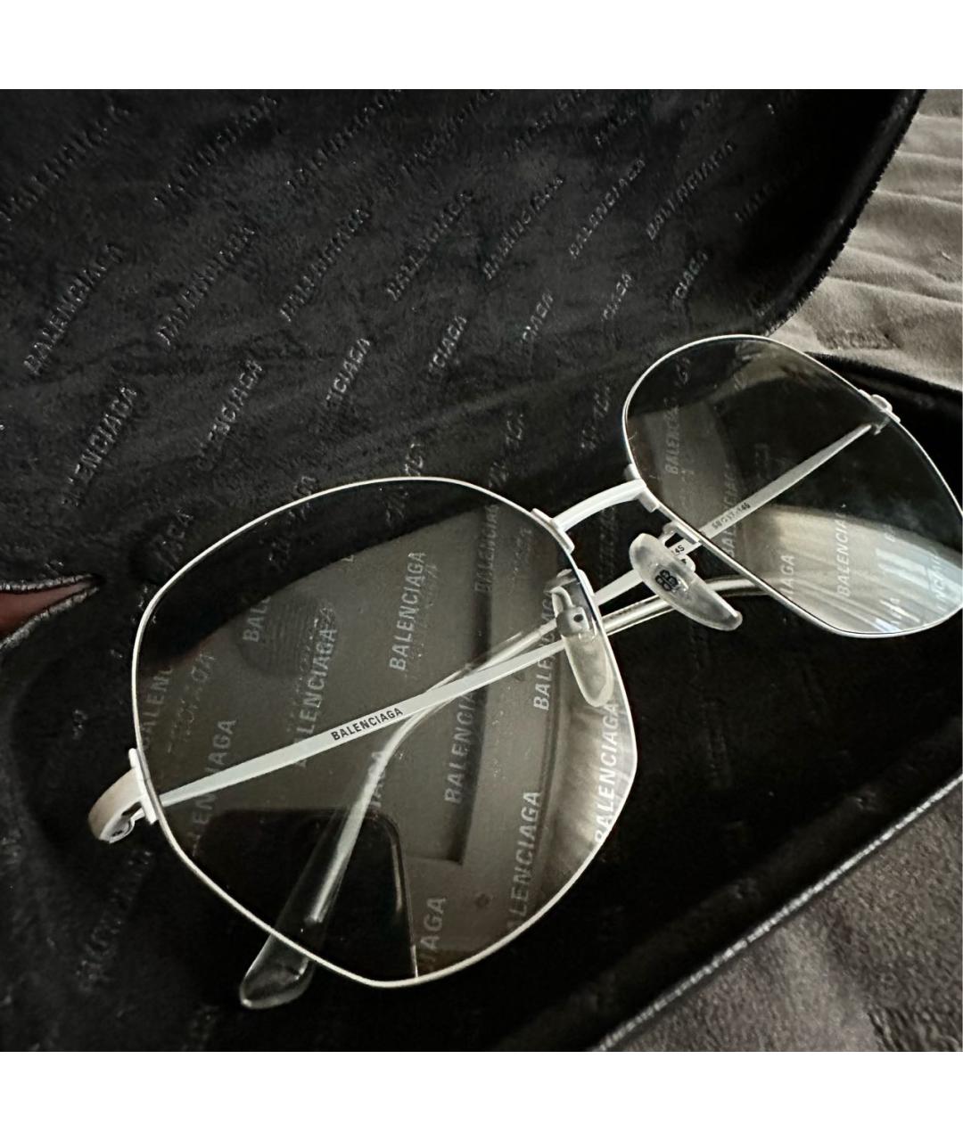 BALENCIAGA Серые металлические солнцезащитные очки, фото 2