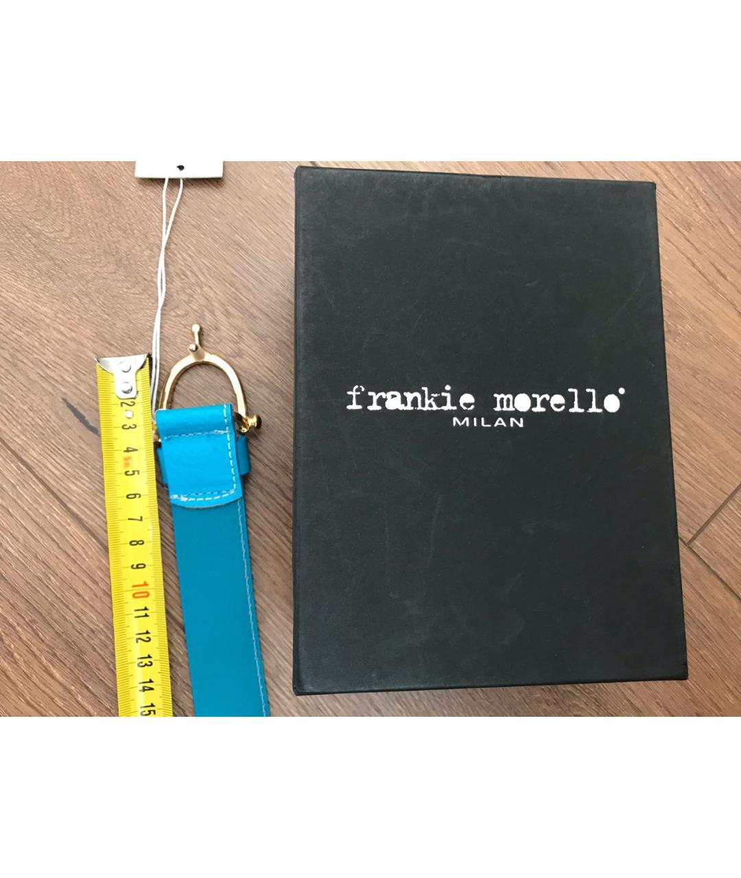 FRANKIE MORELLO Бирюзовый кожаный ремень, фото 5