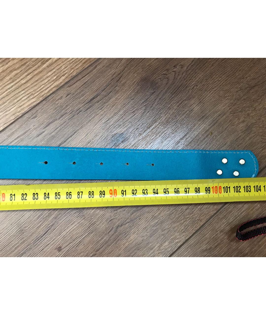 FRANKIE MORELLO Бирюзовый кожаный ремень, фото 6