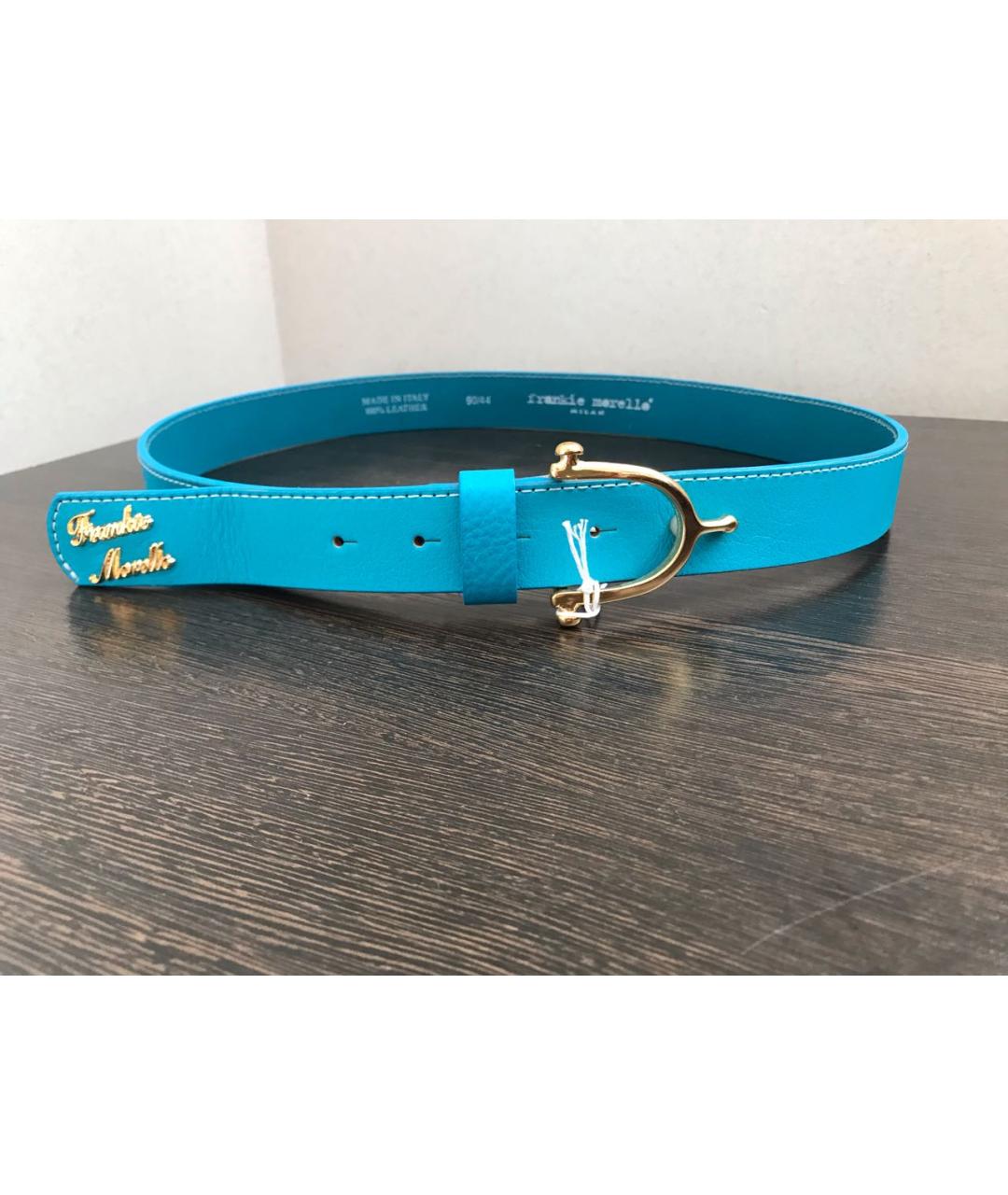 FRANKIE MORELLO Бирюзовый кожаный ремень, фото 9