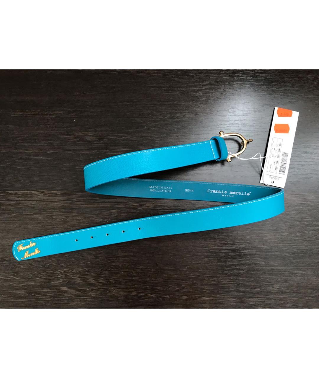 FRANKIE MORELLO Бирюзовый кожаный ремень, фото 4
