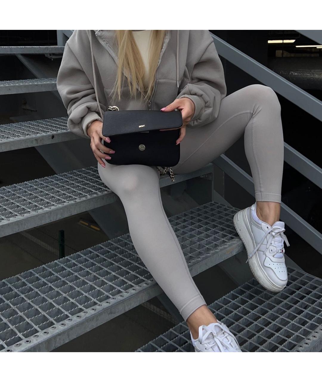DKNY Черная кожаная сумка через плечо, фото 4