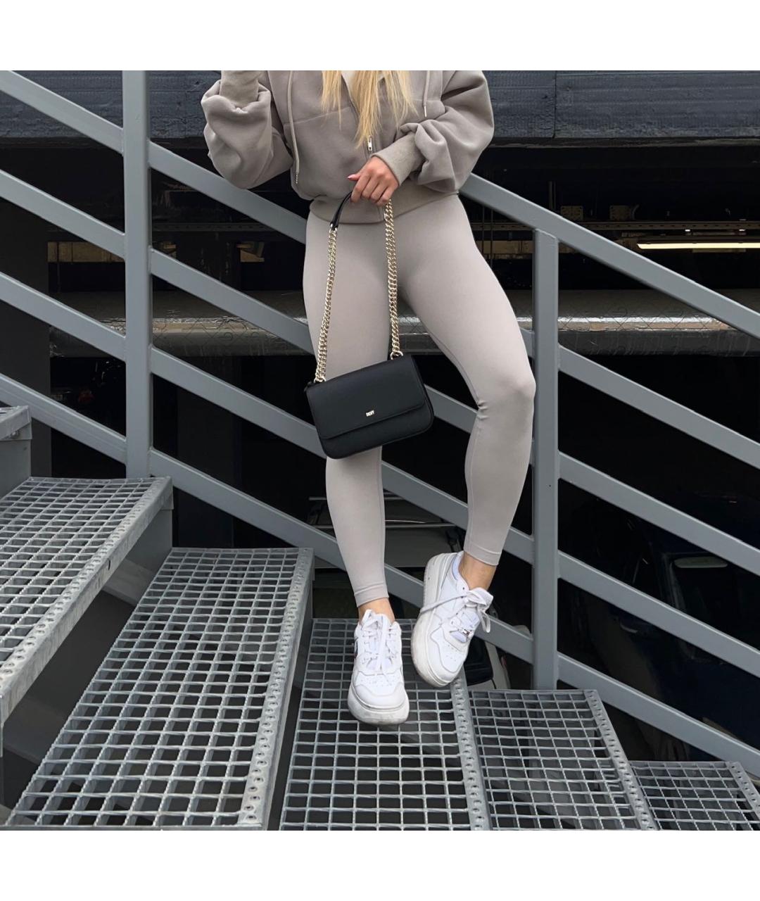 DKNY Черная кожаная сумка через плечо, фото 3