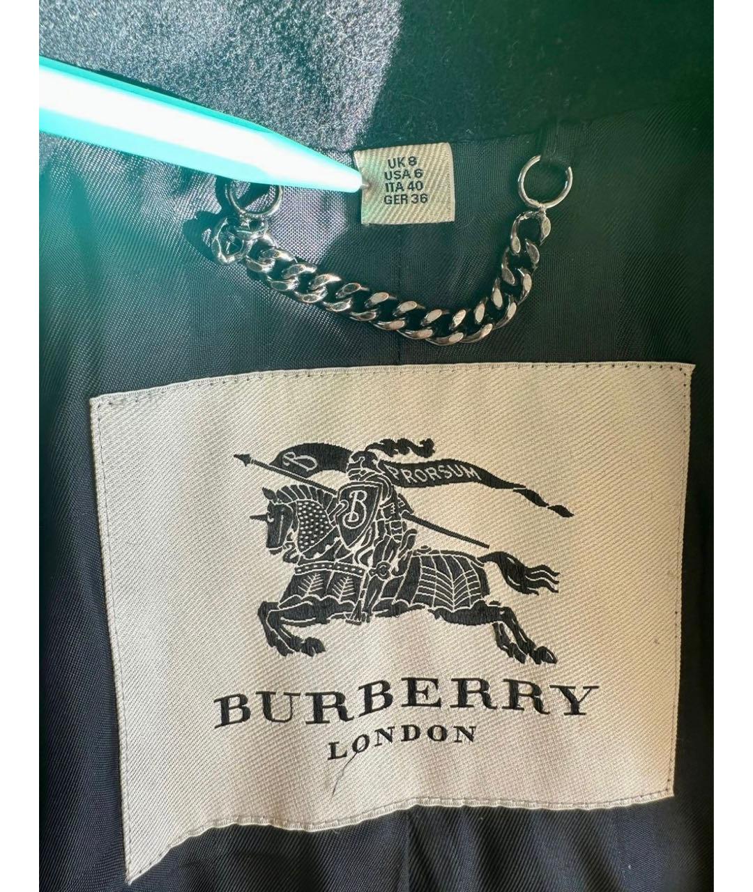 BURBERRY Черное шерстяное пальто, фото 5