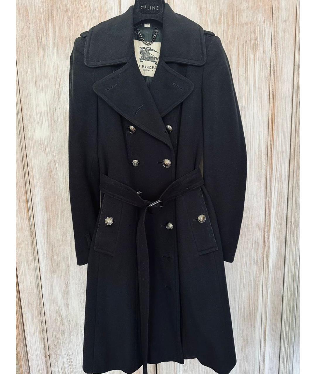 BURBERRY Черное шерстяное пальто, фото 7
