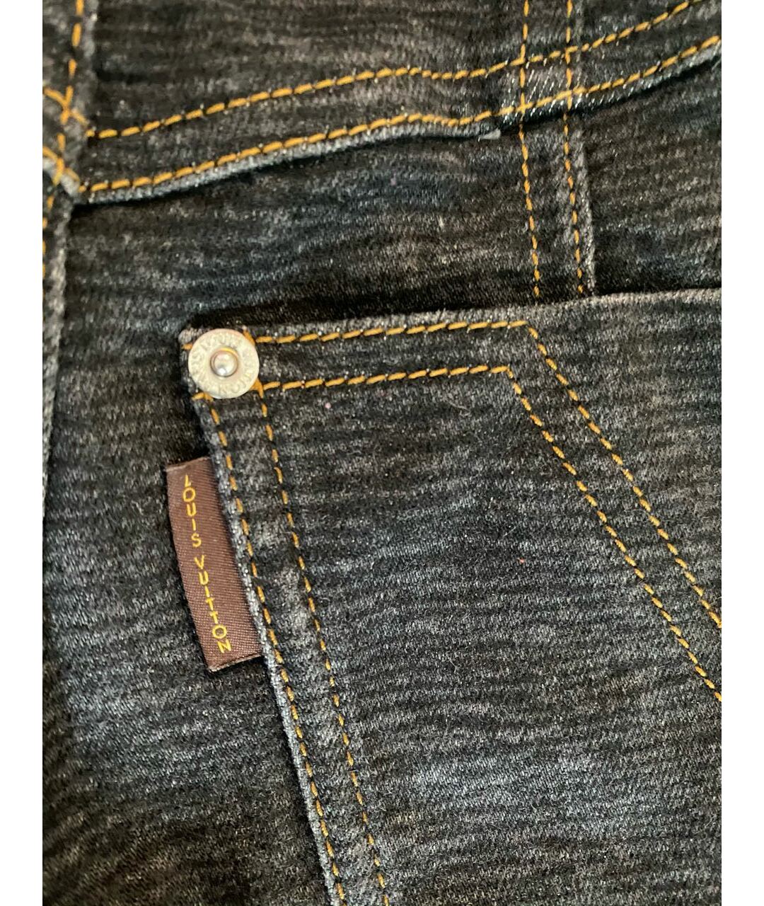 LOUIS VUITTON PRE-OWNED Черные хлопковые джинсы слим, фото 6