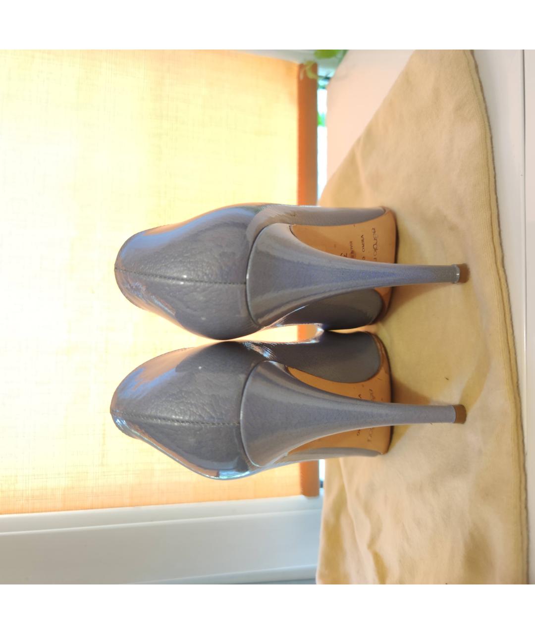 SERGIO ROSSI Голубые туфли из лакированной кожи, фото 3