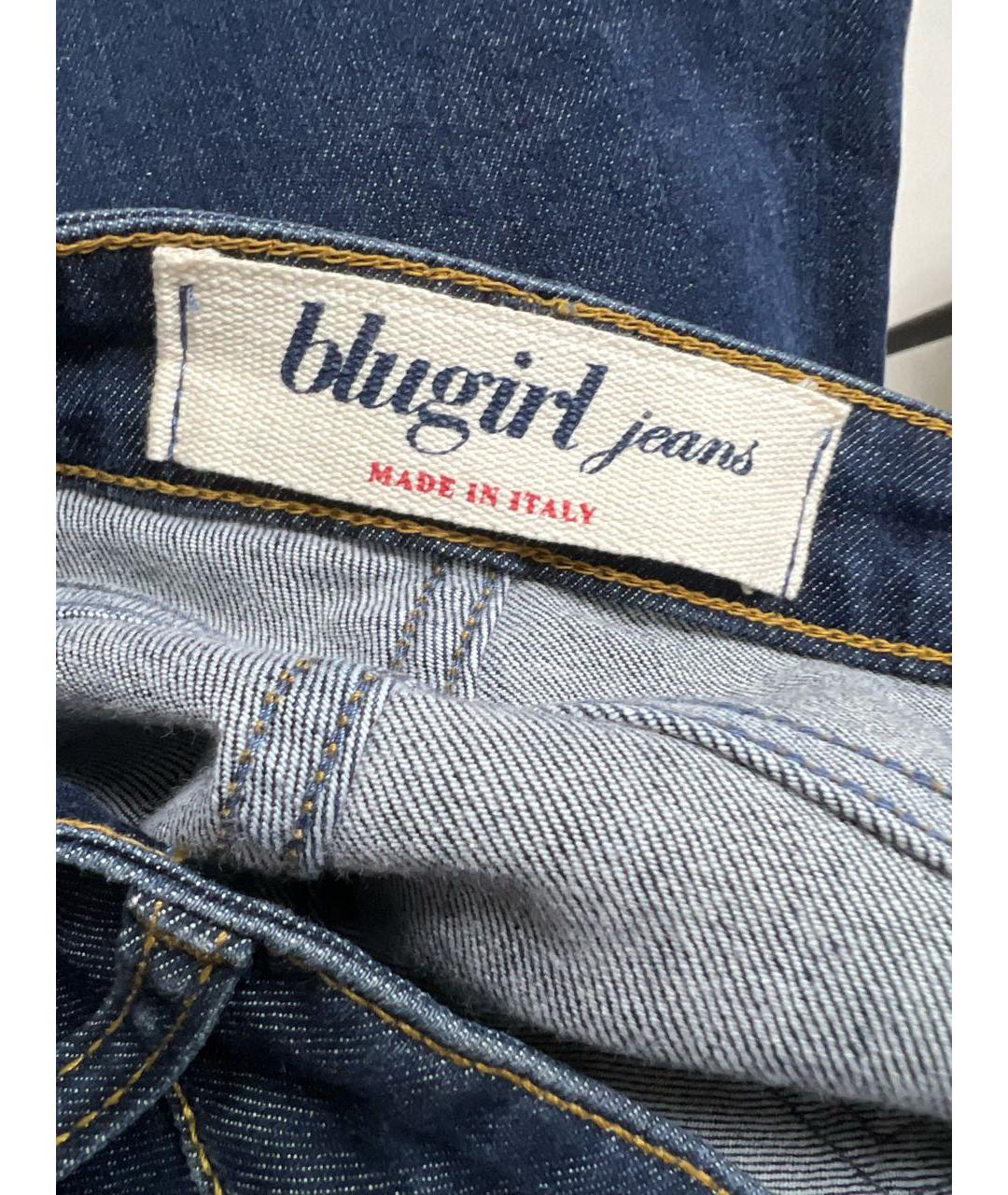 BLUGIRL Темно-синие хлопко-эластановые джинсы слим, фото 5