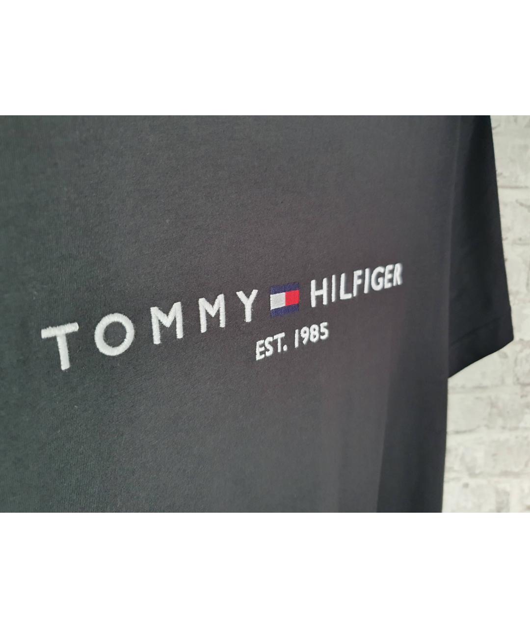 TOMMY HILFIGER Черная хлопковая футболка, фото 4