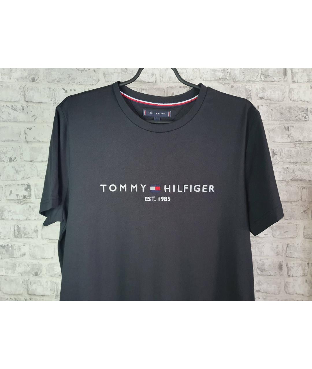 TOMMY HILFIGER Черная хлопковая футболка, фото 3