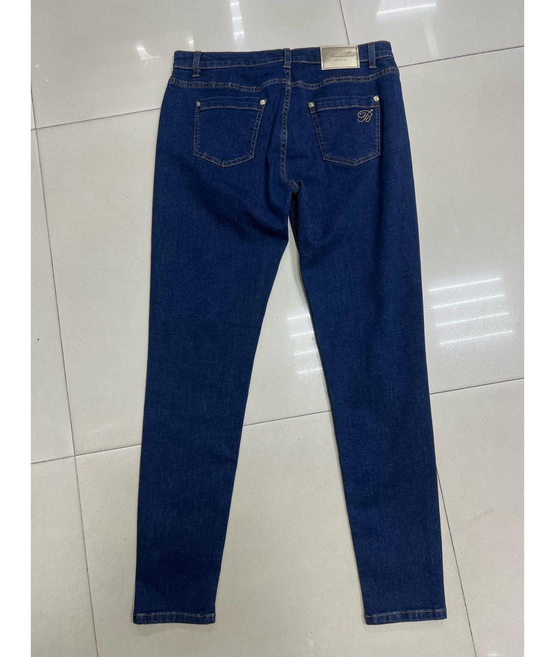 BLUMARINE Темно-синие хлопко-эластановые джинсы слим, фото 2