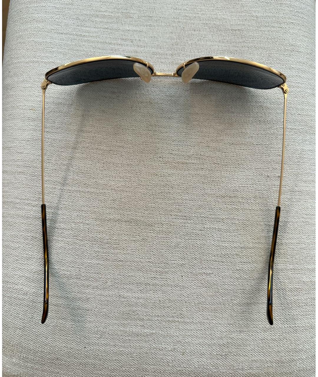RAY BAN Золотые металлические солнцезащитные очки, фото 6
