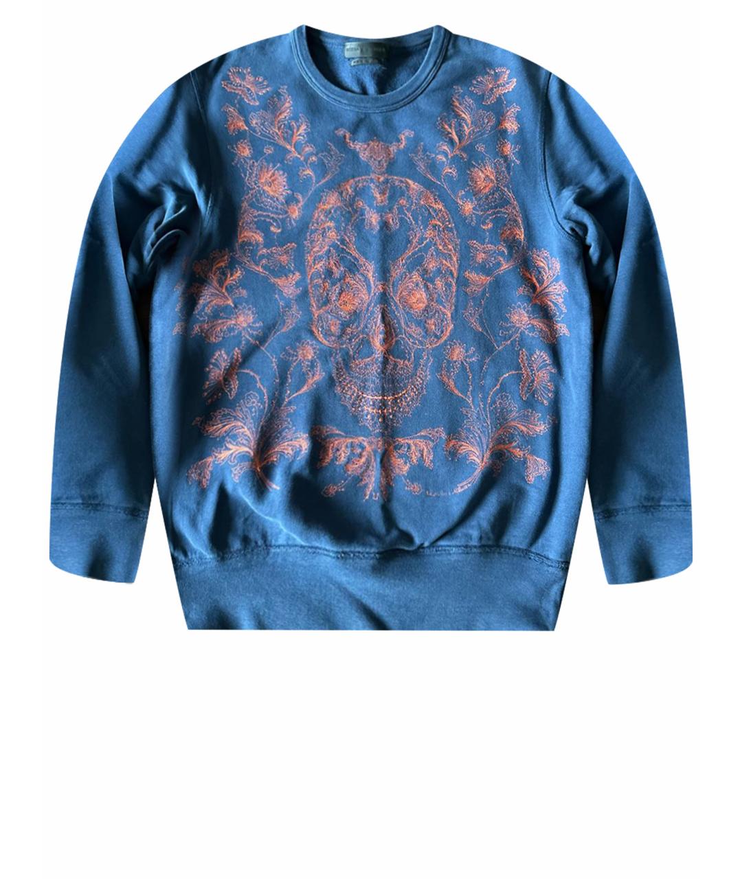 ALEXANDER MCQUEEN Синий хлопковый джемпер / свитер, фото 1