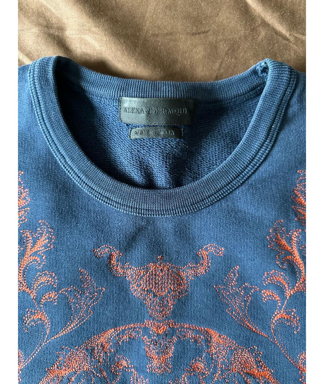 ALEXANDER MCQUEEN Синий хлопковый джемпер / свитер, фото 3