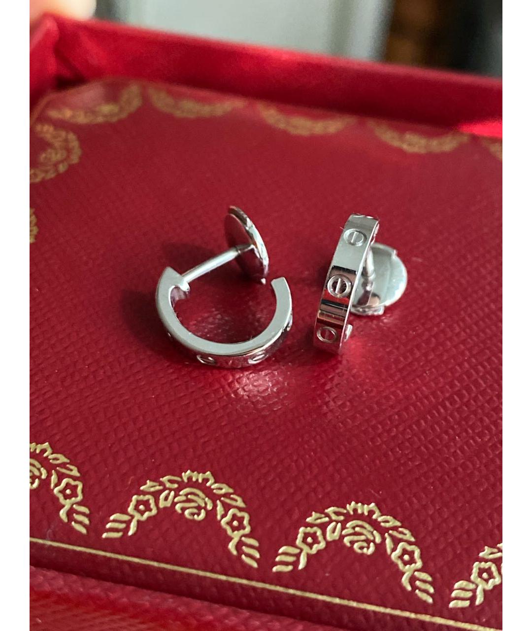CARTIER Белые серьги из белого золота, фото 3
