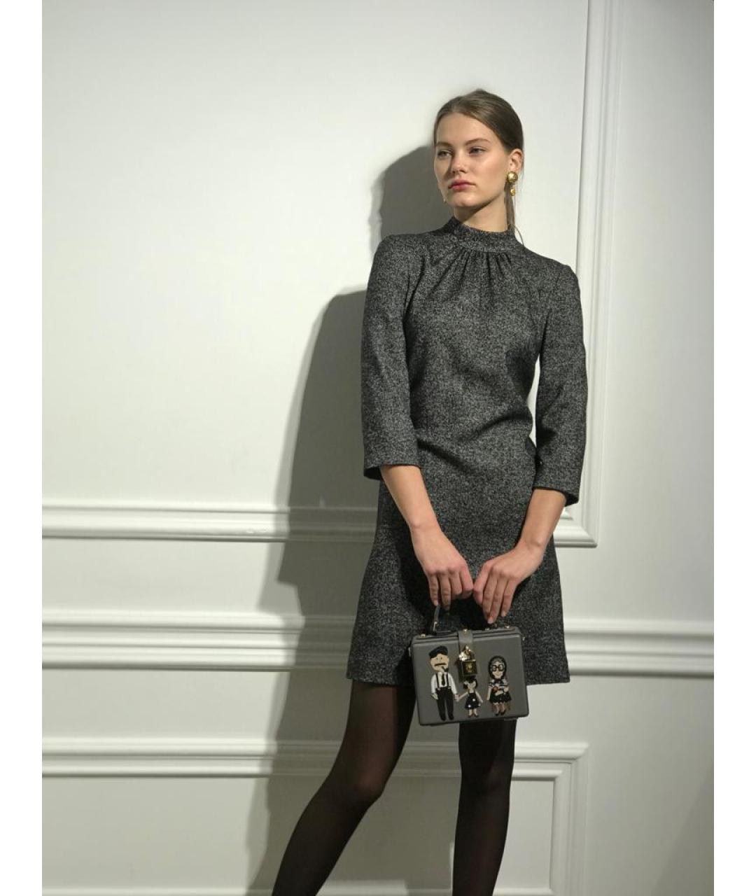 DOLCE&GABBANA Серое шерстяное платье, фото 6