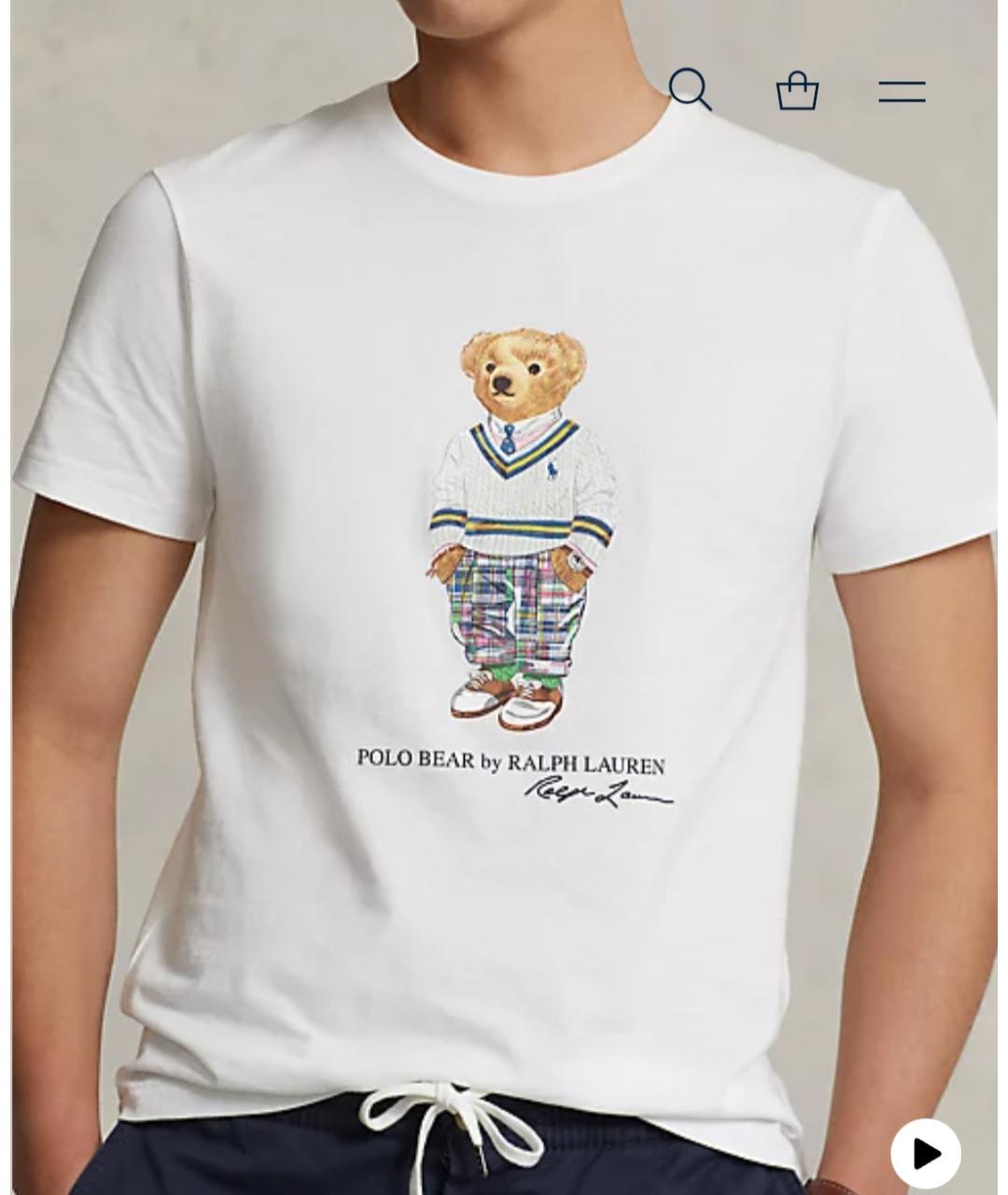 POLO RALPH LAUREN Белая хлопковая футболка, фото 5