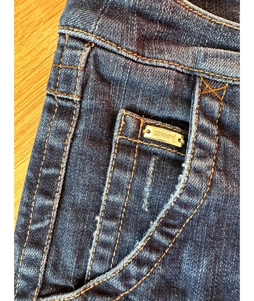 SEVENTY Темно-синие хлопко-эластановые прямые джинсы, фото 4