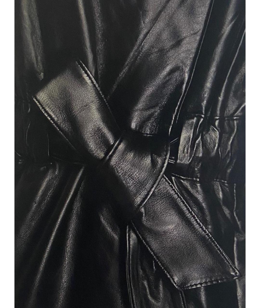 MUUBAA Черное кожаное пальто, фото 6