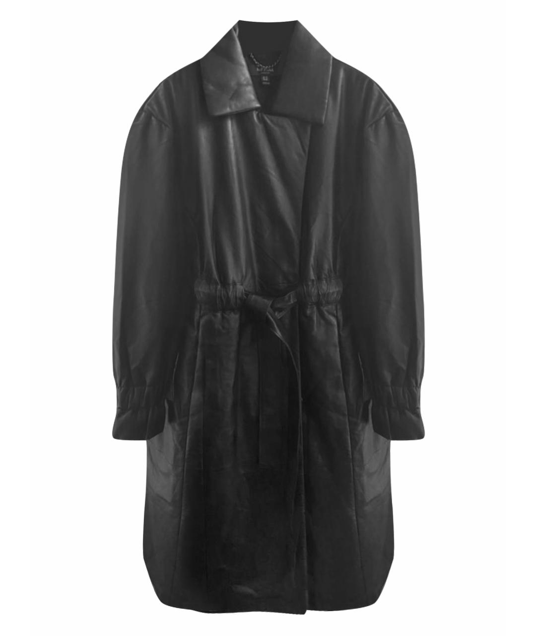 MUUBAA Черное кожаное пальто, фото 1